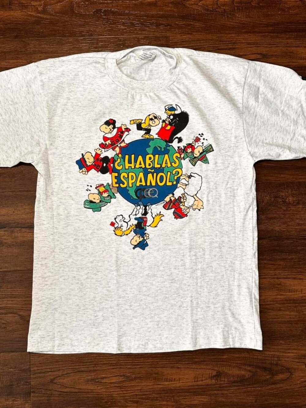 WHITE VINTAGE Humeur Design 90S SPANISH HUMOR TEE L
